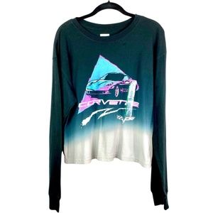 Corvette Ombre Long Sleeve Graphic Tee Shirt